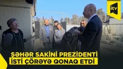Prezident İlham Əliyev Xocavəndə köçmüş hərbçinin evində qonaq olub