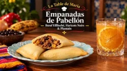 La Table de Maria: Empanadas de Pabellón | Bœuf Effiloché, Haricots Noirs & Plantain