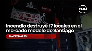 Fire destroys 17 shops at the Mercado Modelo in Santiago