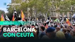 Miles de personas celebran el 12-O en Barcelona y se vuelcan con Ceuta