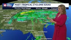 Isaias rapidly weakens as it moves north