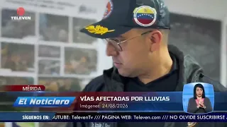 Varias vías de Mérida afectadas por lluvias – El Noticiero emisión meridiana 24/08/26
