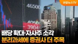 배당 확대·자사주 소각…분리과세에 증권사 더 주목 / 연합뉴스TV (YonhapnewsTV)
