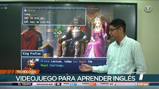 Teacher uses a video game to teach English