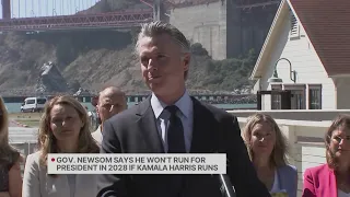 Gov. Newsom says he won't run for President if Harris does