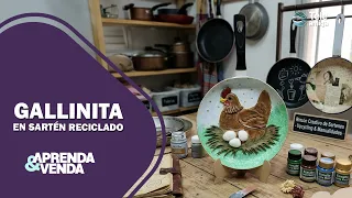 Don't throw it away! Transform a RECYCLED PAN into a decorative LITTLE HEN 🍳🐔 | Learn and Sell