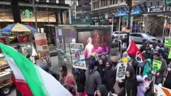 Desatan protestas contra y a favor de la guerra en Irán
