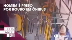 Homem é preso por roubo em ônibus