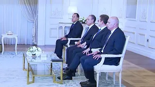 President Abdel Fattah El-Sisi receives the Prime Minister of the Libyan Government of National U...