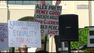 More than 100 demonstrators rallied outside Escondido City Hall