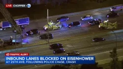 Driver crashes on I-290 after police chase in Villa Park, Illinois State Police says