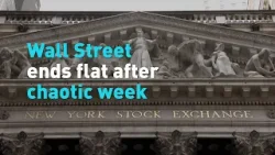 Wall Street ends flat after chaotic week
