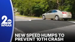 Homeowner hopes new speed humps prevent 10th crash into her Catonsville yard