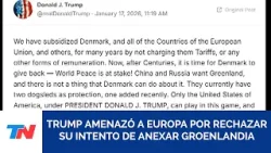 Trump amenazó con nuevos aranceles a Europa hasta que EE.UU. adquiera  por completo a Groenlandia