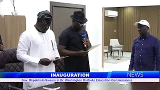Gov. Okpebholo Swears In Dr. Washington Osifo As Education Commissioner