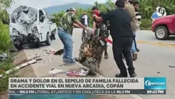 Dolor en Nueva Arcadia, Copán durante funeral de la familia que falleció en un accidente vial Dolor en Nueva Arcadia, Copán durante funeral de la familia que falleció en un accidente vial