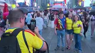 Fans take over Times Square to watch the World Cup