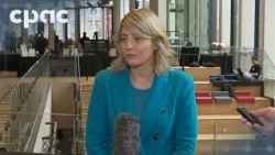 Industry Minister Mélanie Joly speaks with reporters in Ottawa – October 14, 2026
