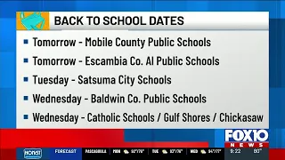 Back to school dates for area schools