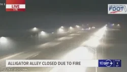 Alligator Alley closed due to fire in Everglades that has burned over 2,400 acres Alligator Alley closed due to fire in Everglades that has burned over 2,400 acres