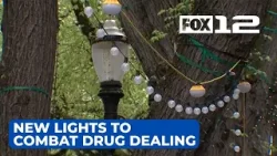 Mult. Co. installs new lights outside Central Library to combat drug dealing
