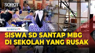 Momen Siswa SDN Tanggirejo Santap MBG di Halaman Sekolah Imbas4 Ruang Kelas Rusak
