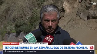 Third landslide on Avenida España following storm system | 24 Horas TVN Chile
