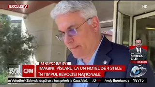 Pîslaru at a 4-star hotel during the national strike