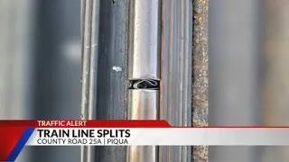 Split railroad track causes road closure in Piqua