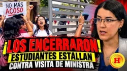 ¡Caos en la Universidad de Guayaquil! Encierran a estudiantes tras protestar por visita ministerial