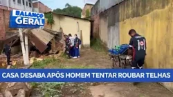 Homem fica soterrado ao retirar telhas de zinco da casa da avó no bairro Areal Homem fica soterrado ao retirar telhas de zinco da casa da avó no bairro Areal
