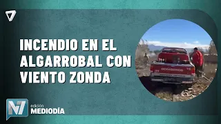 FIRE IN LAS HERAS | Dangerous brush fire in El Algarrobal causes concern due to the Zonda wind