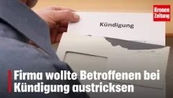 Company tried to swindle employee with fake termination notice | krone.tv NEWS