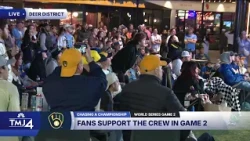 Brewers fans give it their all at Deer District watch party, cheering through World Series Game 2
