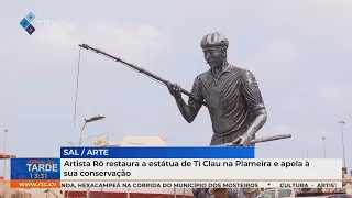 Artist Rô restores the Ti Clau statue in Palmeira and calls for its preservation