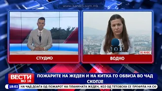 Пожарите на Жеден и Китка го обвија Скопје во чад, воздухот во градот меѓу најзагадените во светот
