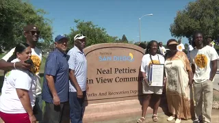 Neal Petties park sign unveiled in San Diego's Mountain View neighborhood to honor his legacy