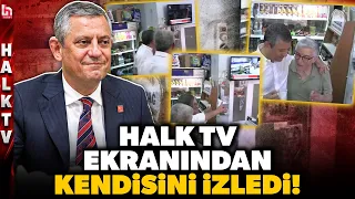 BU ANLAR GÜNE DAMGA VURDU! Özgür Özel, Halk TV ekranından kendisini görünce izleyip el salladı!