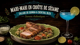 La Table de Maria: Mahi-Mahi en Croûte de Sésame | Salade de Quinoa & Cocktail Bleu