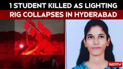 Visuals Show Moment Lighting Stand Collapses At Hyderabad College Event, 1 Killed