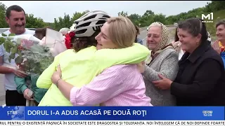 A young woman and her father arrived by bicycle from France to northern Moldova