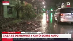 House collapsed due to heavy rainfall, damaging a vehicle and a home in San Miguel