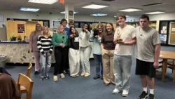 Newswatch16's Melissa Steininger speaks at Hanover Area High School