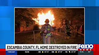 Escambia County home destroyed in fast-moving kitchen fire