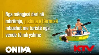 Nga mëngjesi deri në mbrëmje, pishina e Gërmisë mbushet me turistë nga vende të ndryshme
