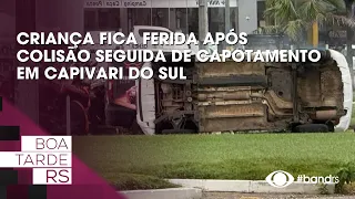 Child injured following collision and rollover in Capivari do Sul