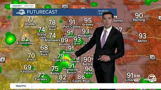 Hot and hazy start to the week with isolated storm chances