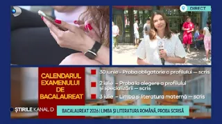 Stirile Kanal D - BACALAUREAT 2026 | Limba si literatura romana, proba scrisa! | Editie de pranz