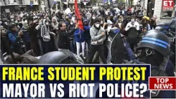 France Protest Chaos: Mayor Shields Students As Riot Police Move In | WATCH | Breaking News | ET Now