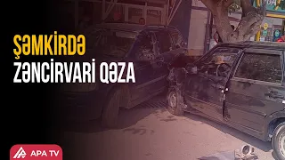 3 avtomobil toqquşdu, maşınlara ciddi ziyan dəydi | APA TV
